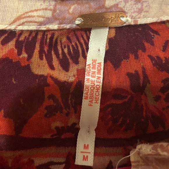 Free People “Rose Bud” Blouse – Mixed Print Boho Button down 100% Cotton 🌸 - Picture 7 of 9